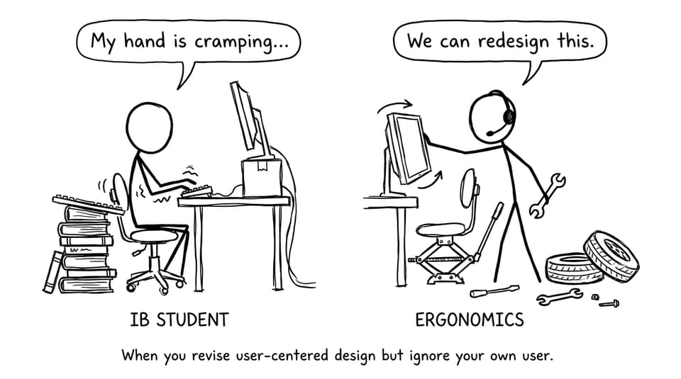 Student fixes unergonomic desk