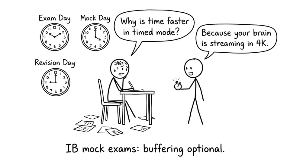 A student learns time moves faster in timed mode
