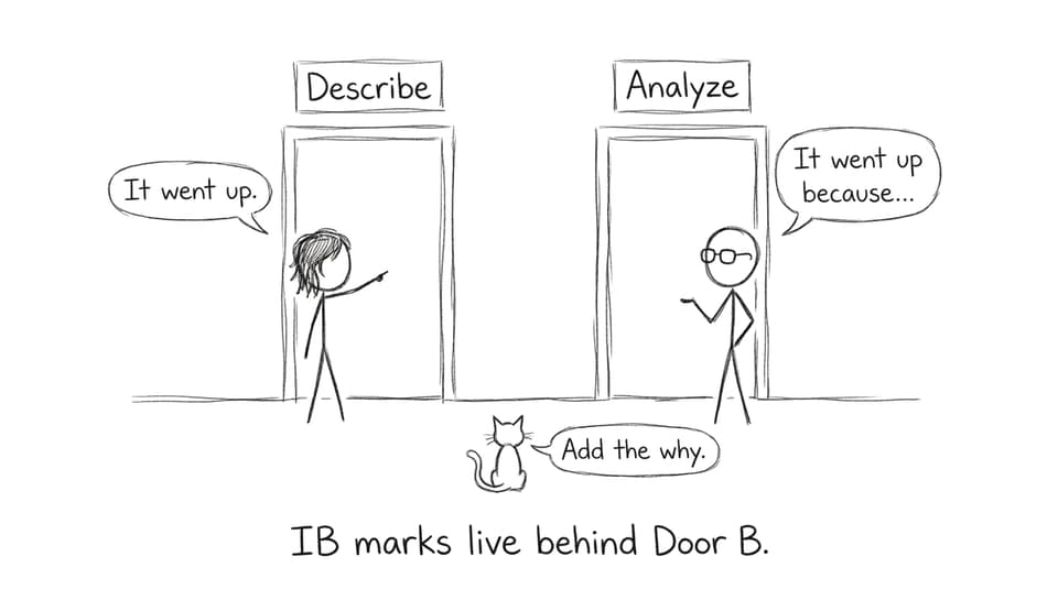 Describe vs Analyze doors comic