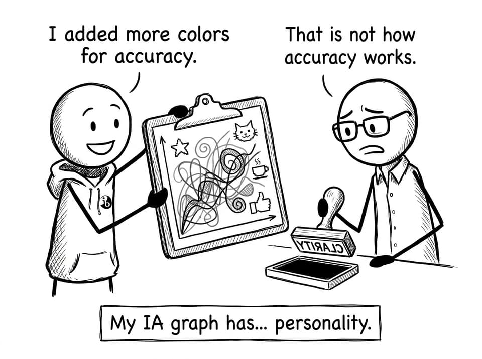 Comic about messy graphs and clarity