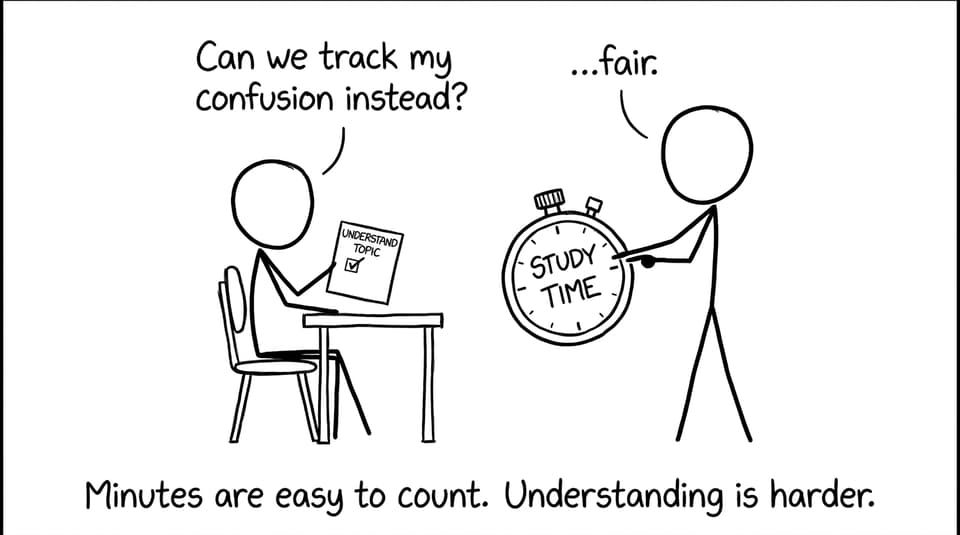 Comic about tracking minutes vs understanding