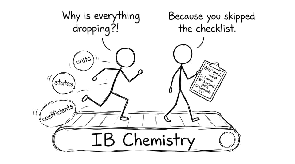 A checklist vs juggling on an IB Chemistry treadmill