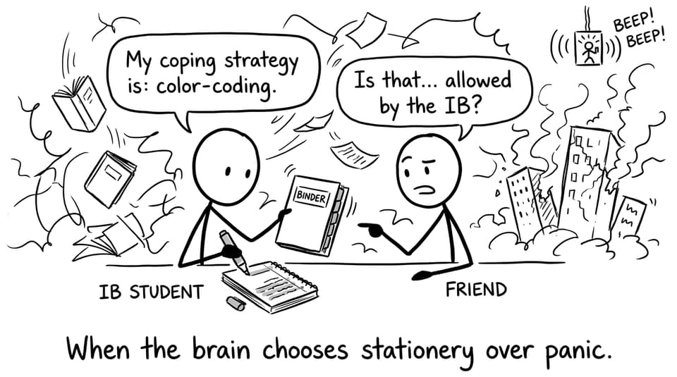 When the brain chooses stationery over panic
