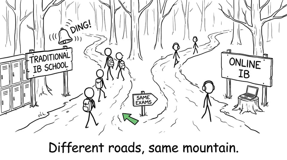 Different roads, same exams