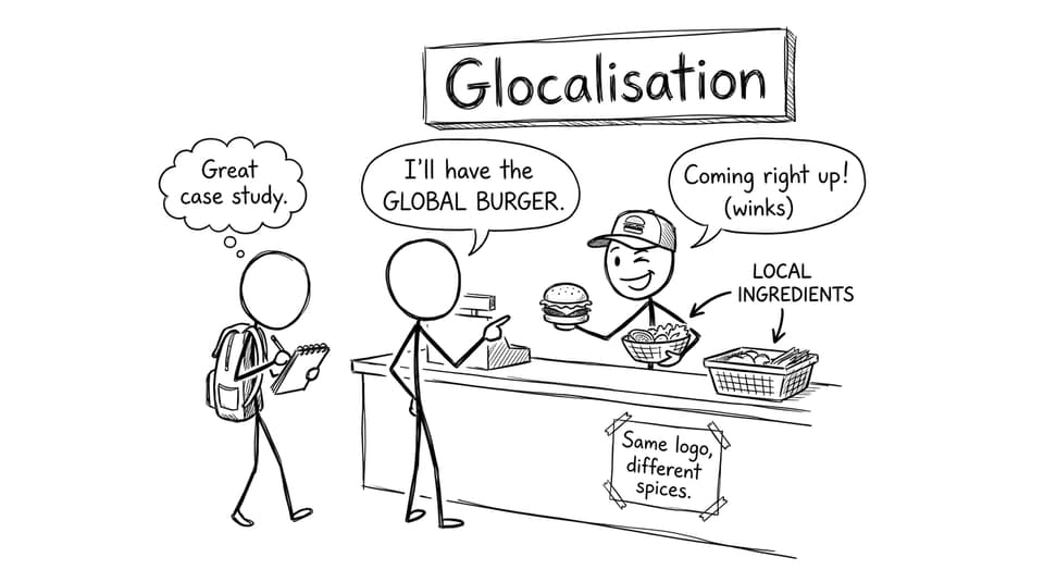Glocalisation counter swaps in local ingredients
