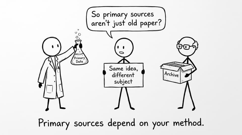 Primary sources across subjects joke