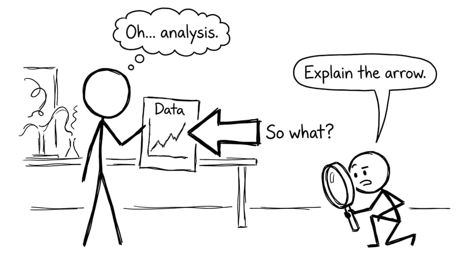 Analysis arrow joke: data vs meaning