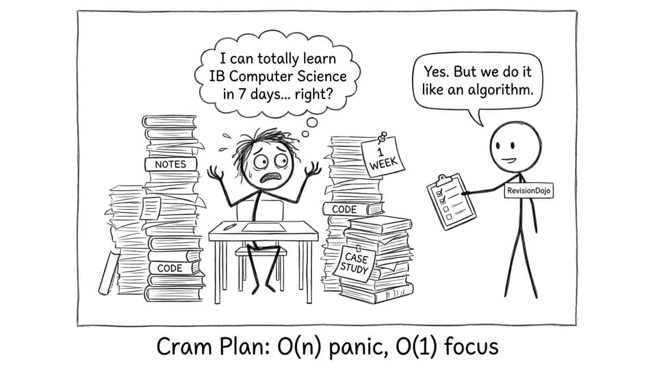 A funny IB CS cram plan comic