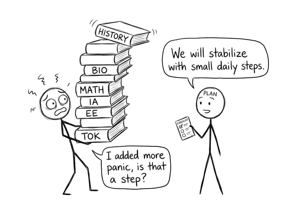 A wobbly tower of IB tasks
