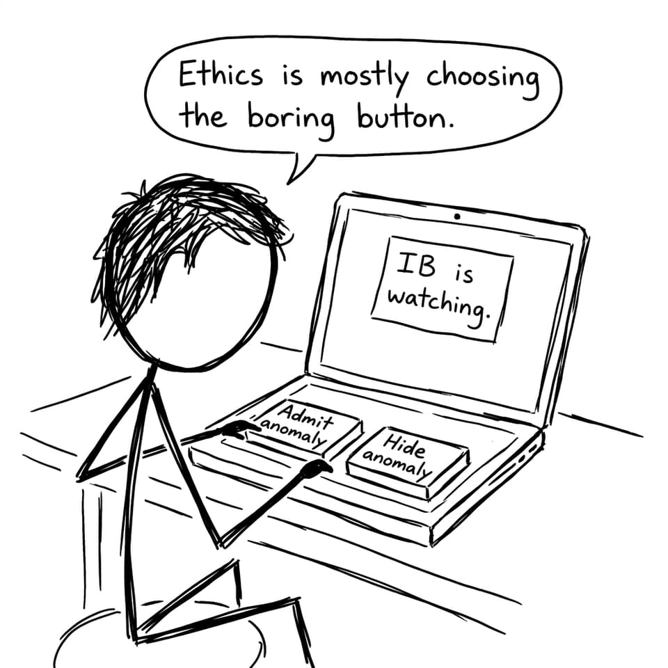 Comic about choosing to admit or hide anomalies