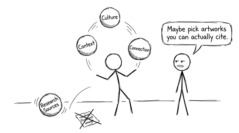 Juggling research sources comic