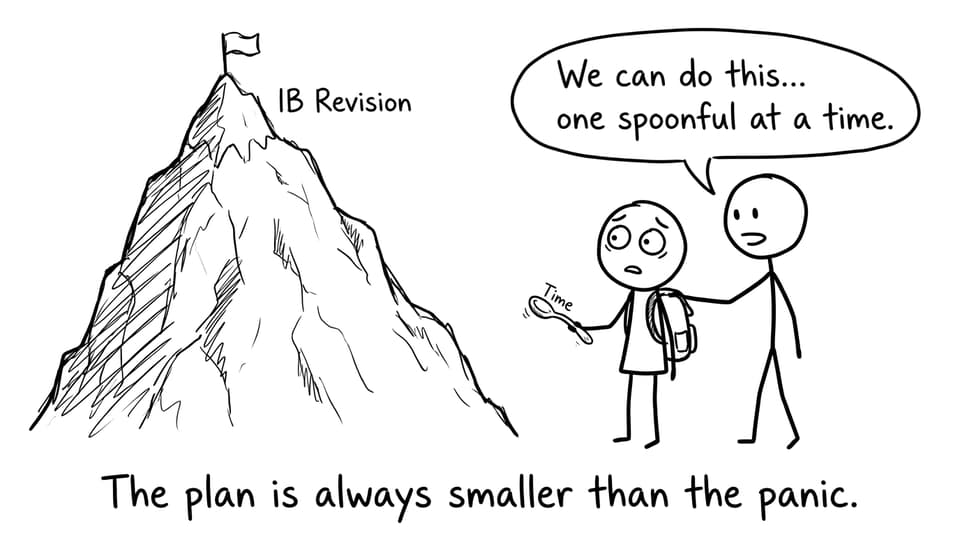 Student vs IB Revision mountain