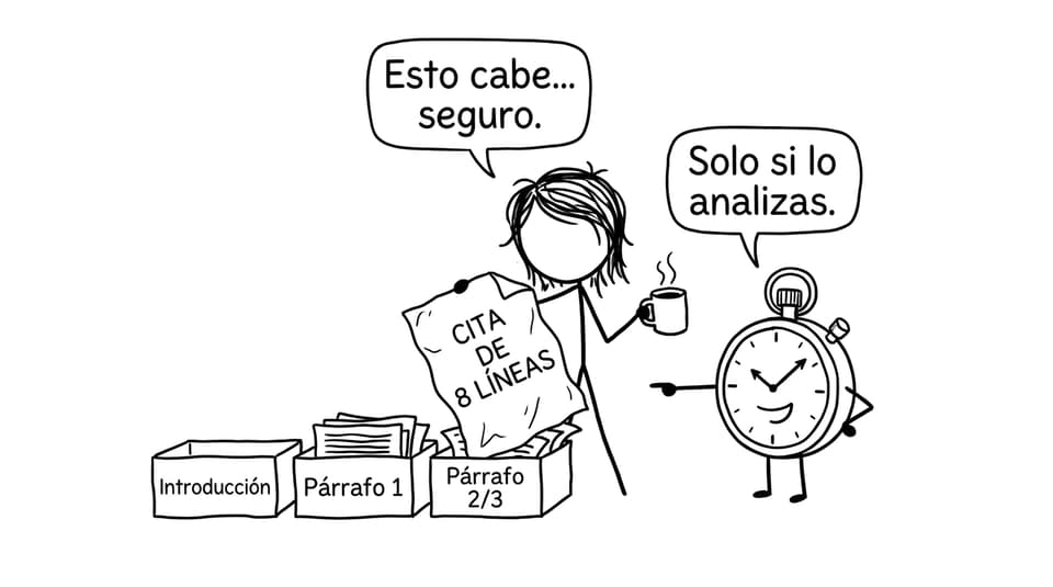 El tiempo y la cita de 8 líneas peleándose