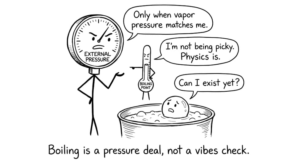 Vapor pressure vs external pressure comic