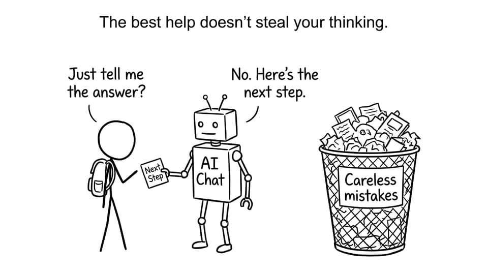 AI Chat gives next step, not the answer