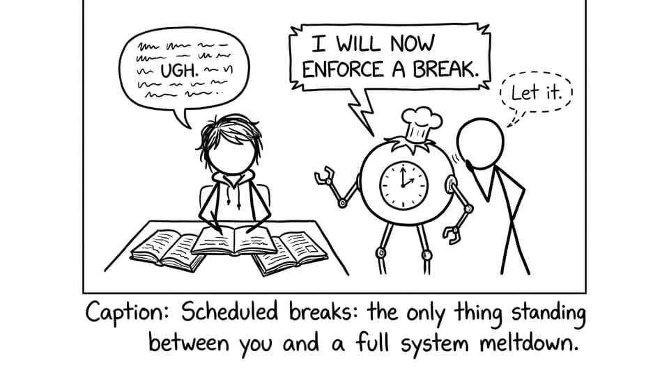 Pomodoro robot enforcing a break