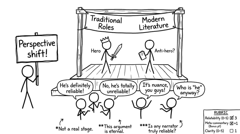 Perspective shift theatre joke