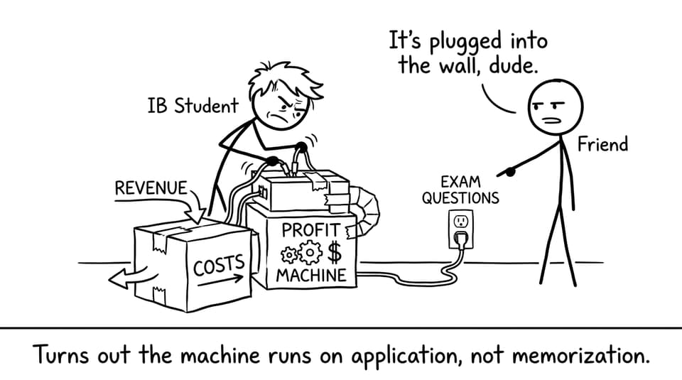 IB student builds a profit machine out of cardboard