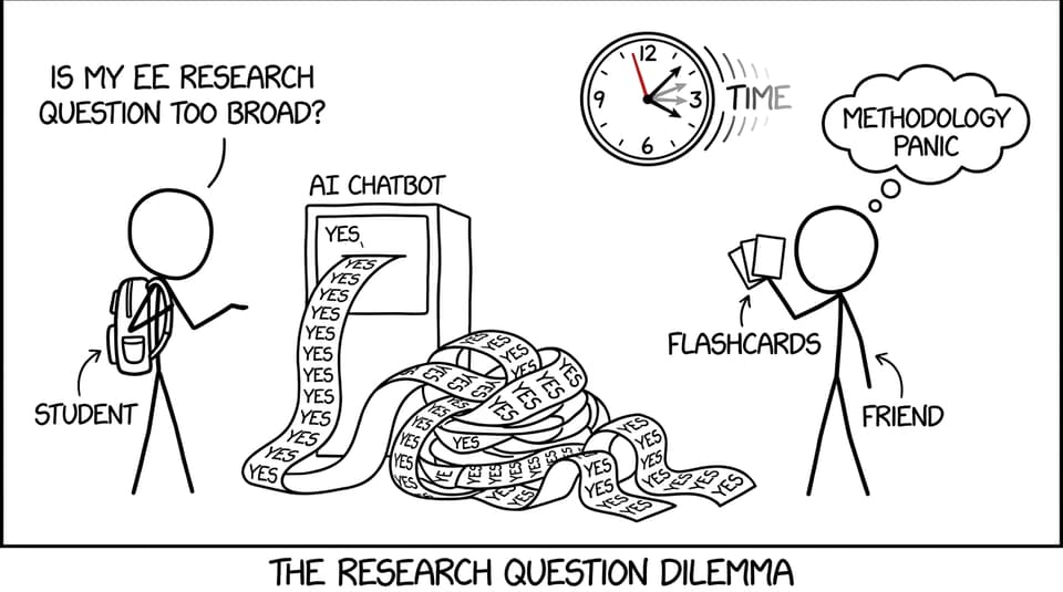 Student asking AI if the EE RQ is too broad
