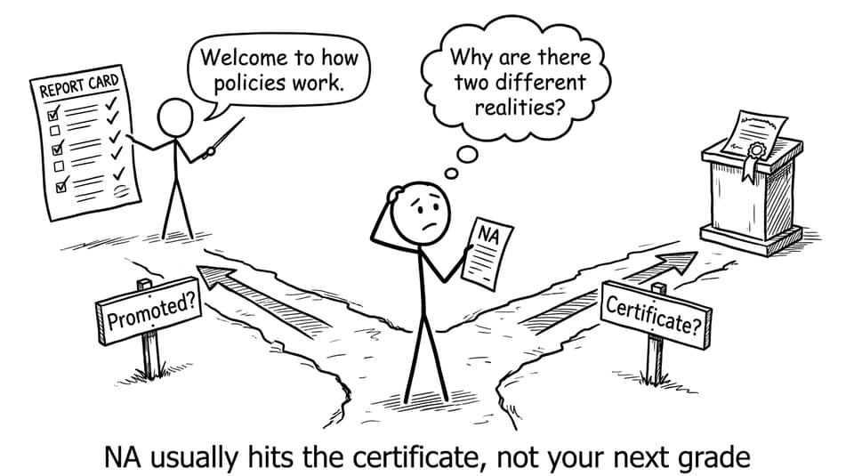 A fork in the road between promotion and certificate