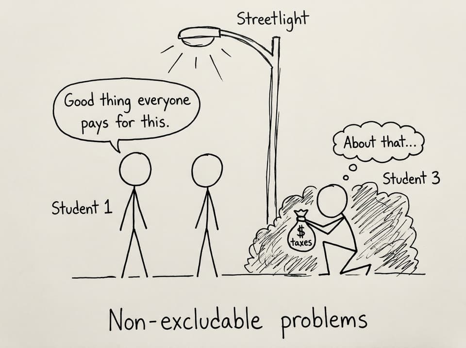 Streetlight free-rider joke