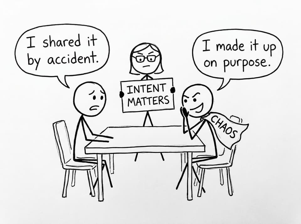 Misinformation vs disinformation at the same table