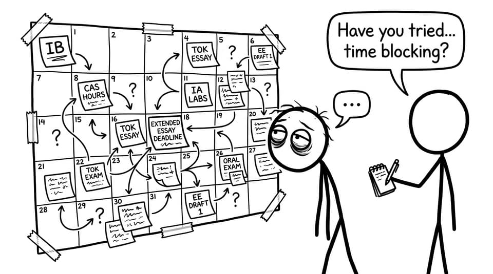 A student vs the IB calendar