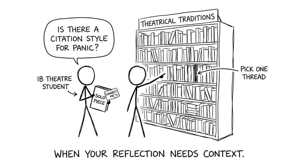 Student vs bookshelf of traditions