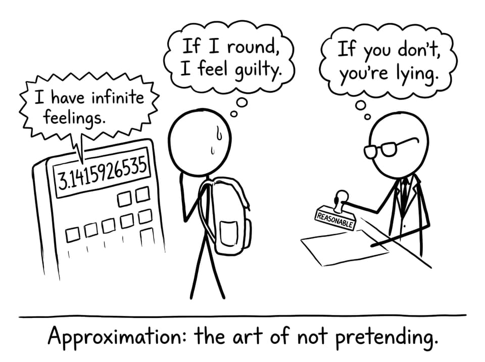 Student vs calculator: approximation guilt