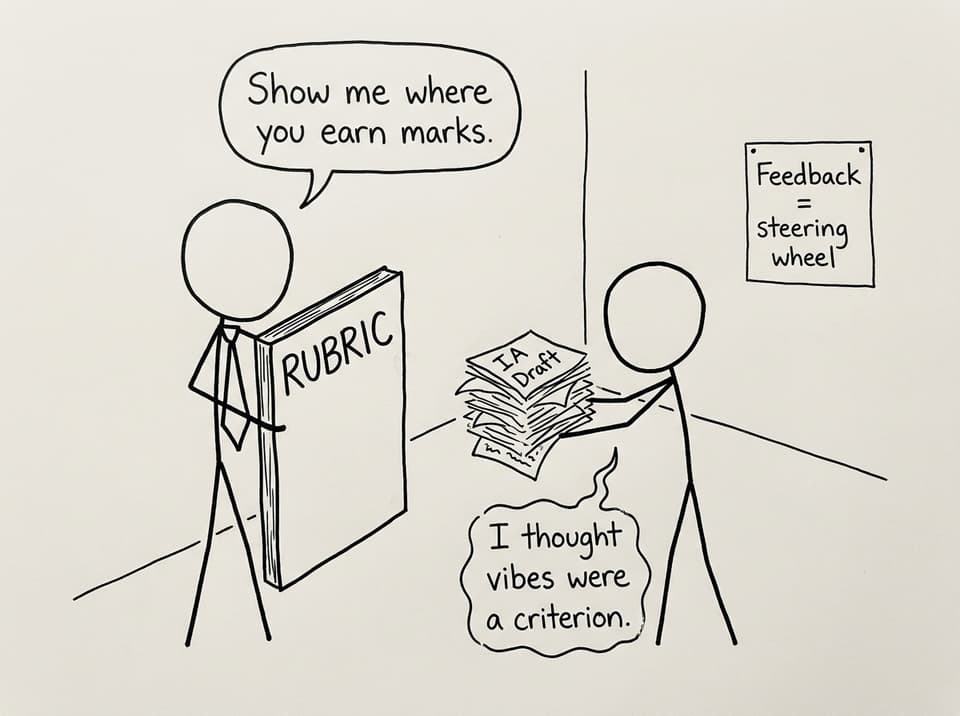 Rubric feedback comic