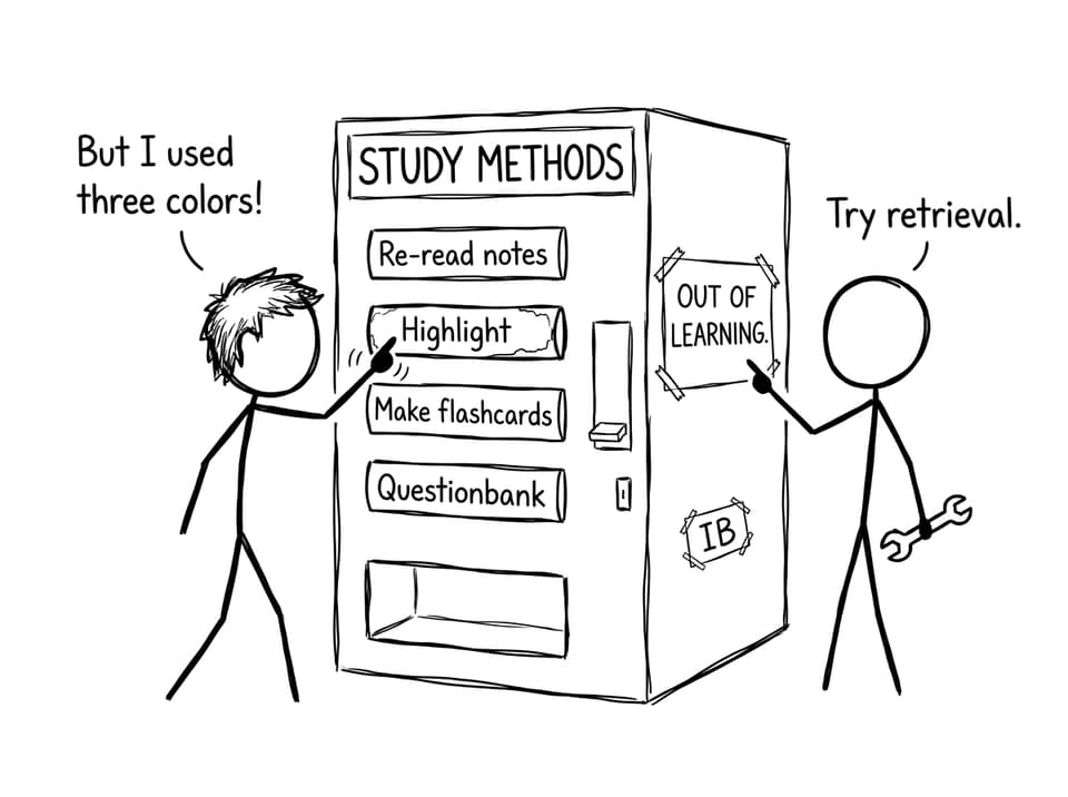 Study methods vending machine comic