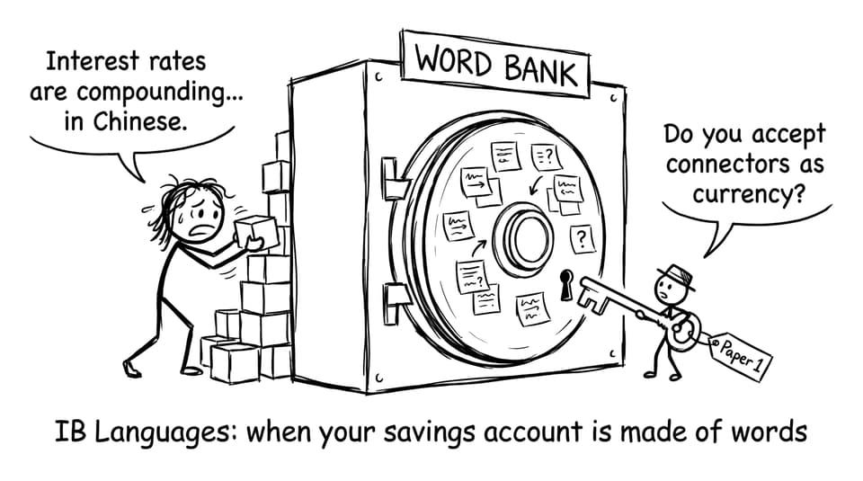 A student builds a literal WORD BANK vault