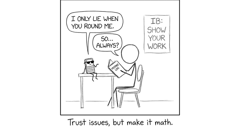 IB student starting a mistake log in XKCD style