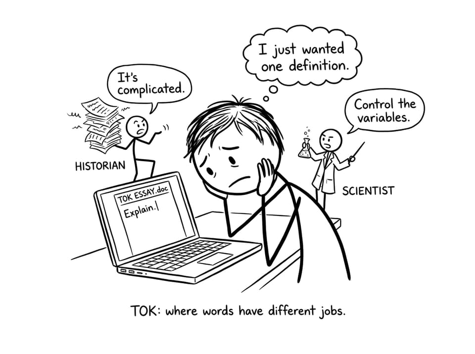 TOK shoulder advisers arguing about “explain”