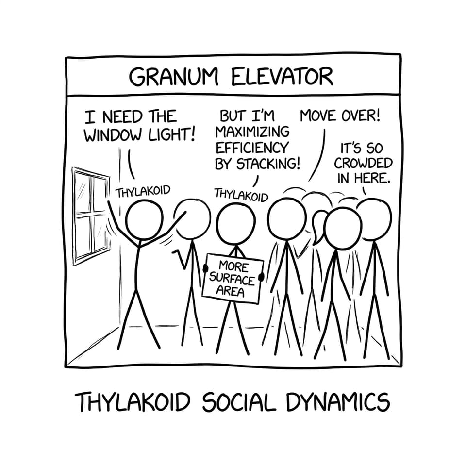 Thylakoids stacked like an elevator debate