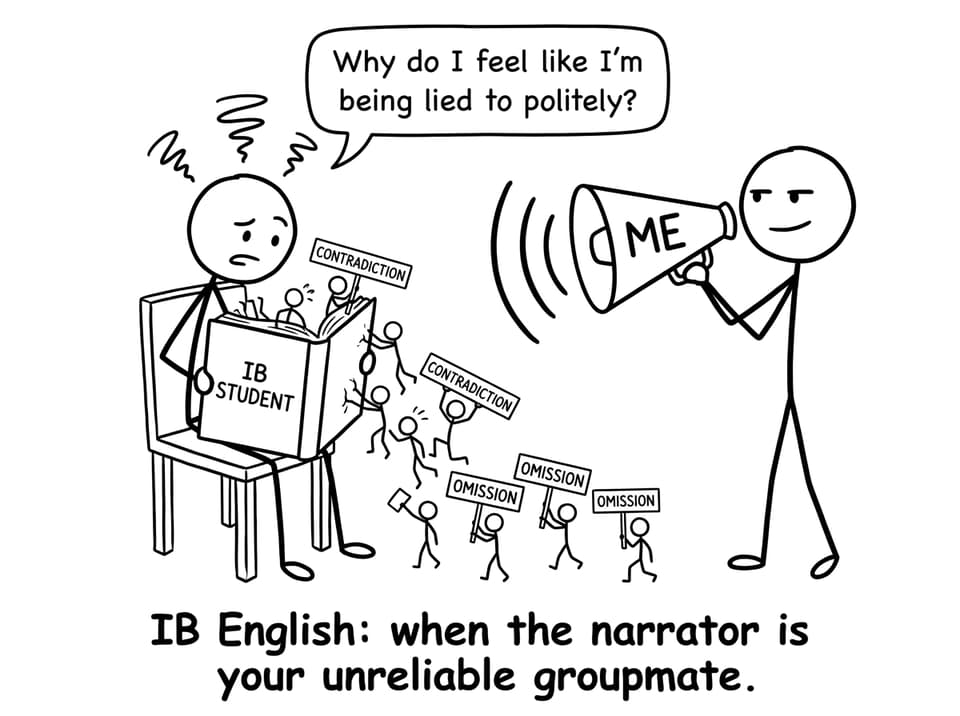 IB English: narrator as unreliable groupmate
