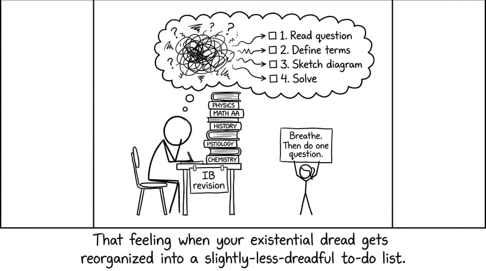 Student turns anxiety into a checklist