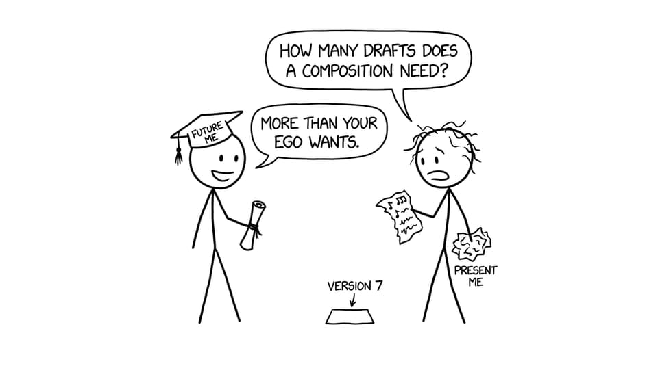 Present Me vs Future Me on composition drafts