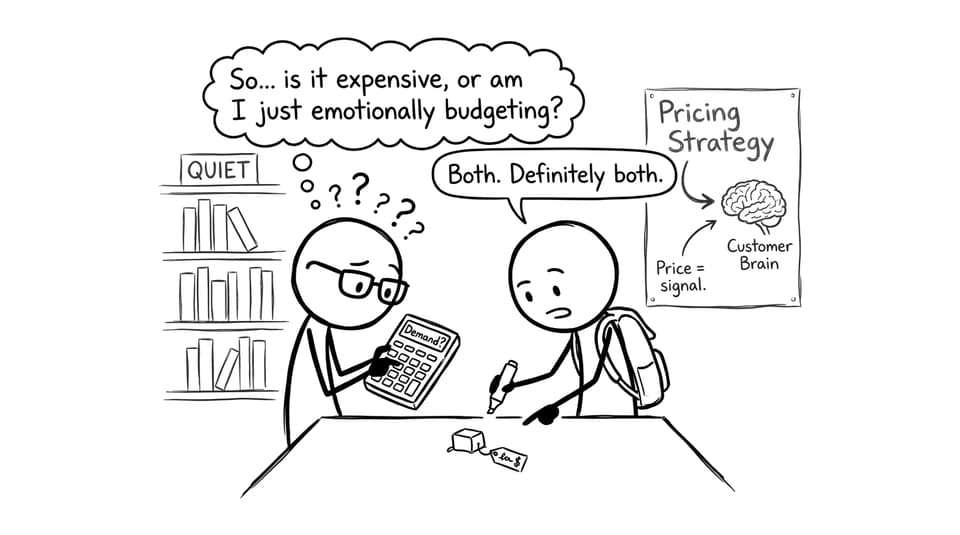 Two IB students overthinking a price tag