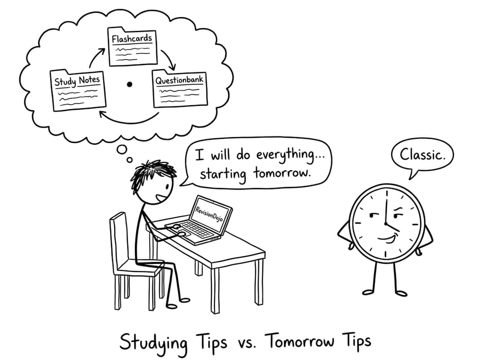 Tomorrow vs studying tips comic