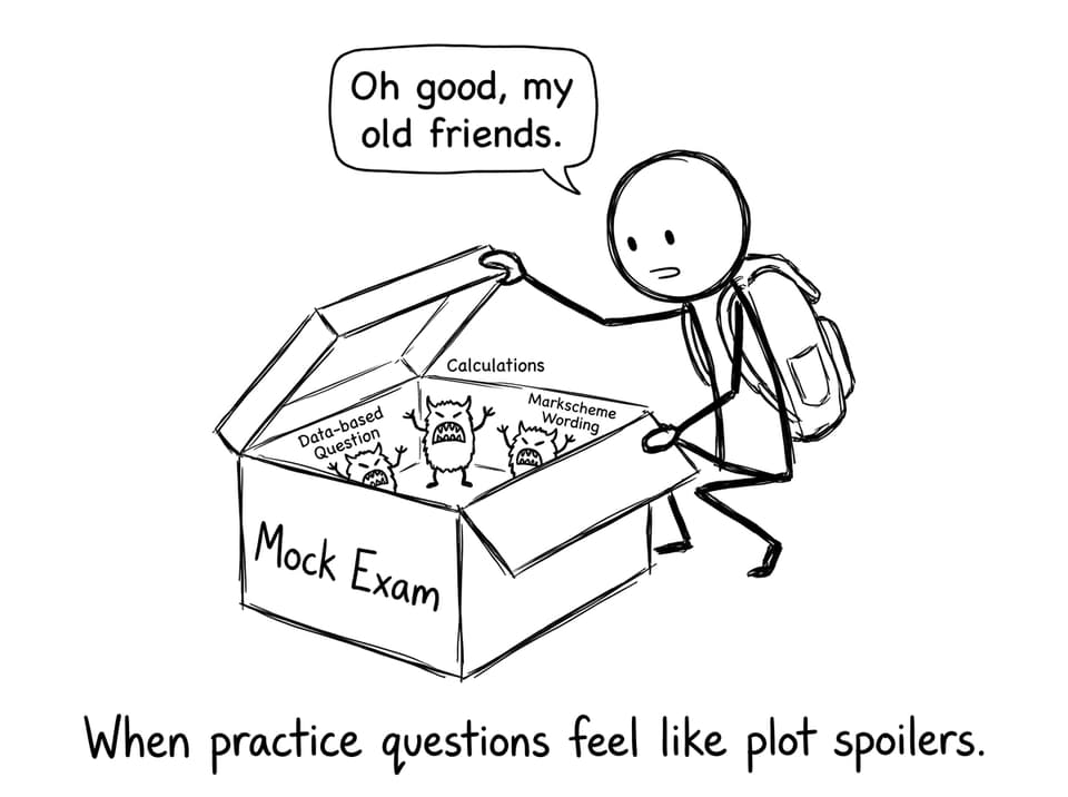 Comic: practice questions feel like plot spoilers