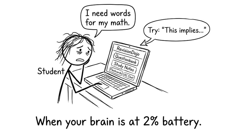 Comic about finding words for math