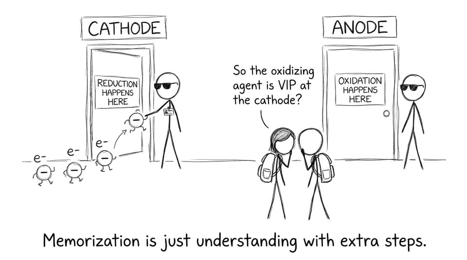 Cathode and anode as nightclub doors with rules