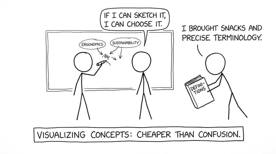 Visualizing concepts: cheaper than confusion.