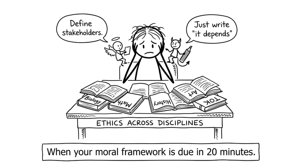 IB student ethics across disciplines comic