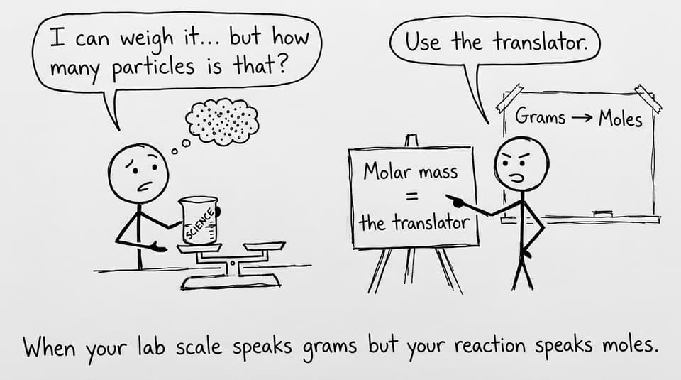 When your scale speaks grams but your reaction speaks moles