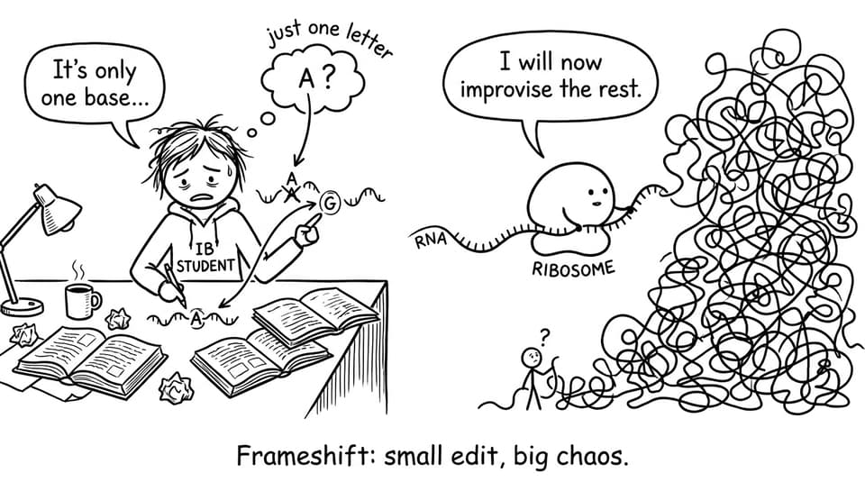 Frameshift small edit big chaos