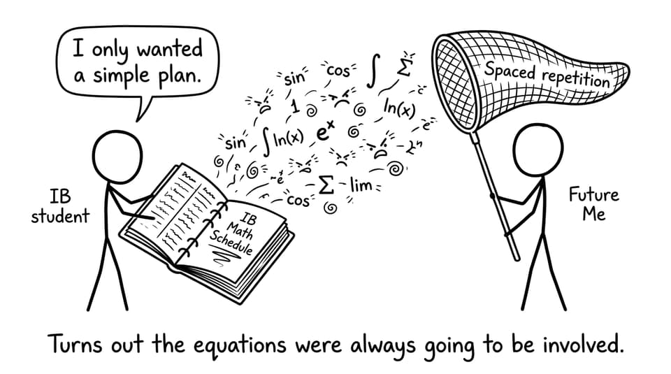 IB Math planner chaos comic