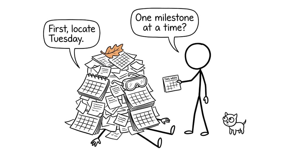 A student attempts to locate Tuesday beneath an IB workload
