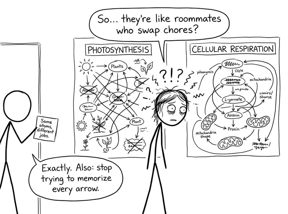 IB student comparing flowcharts